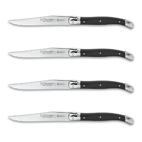 Set De Cuchillos Chuleteros 3 Claveles Acero Inoxidable X4 Unidades — imagen 1 de 3