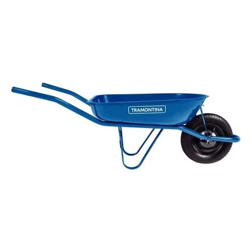 Carretilla con bandeja de acero Tramontina azul 50 L con rueda maciza — imagen 2 de 5