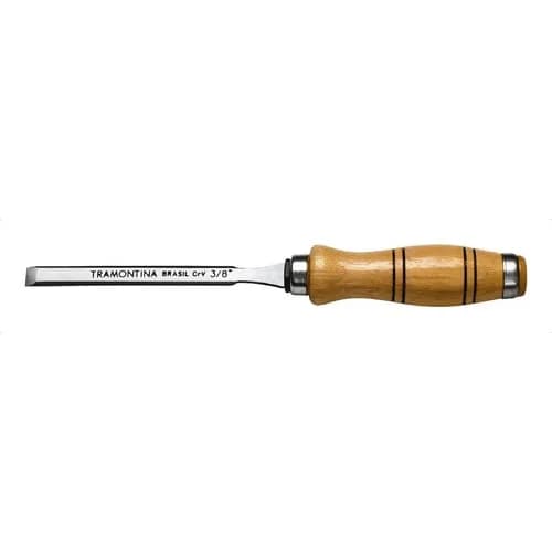 Formón biselado de acero cromo vanadio Tramontina Master 3/8 pulgada con mango de madera — imagen 2 de 2