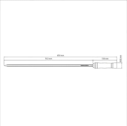 Pincho para asado de acero inoxidable con mango de madera Tramontina 65 cm — imagen 2 de 3