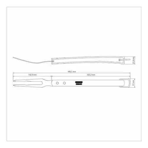 Tenedor trinchante para asado Tramontina Churrasco de acero inoxidable con mango de madera 49.5 cm — imagen 4 de 5
