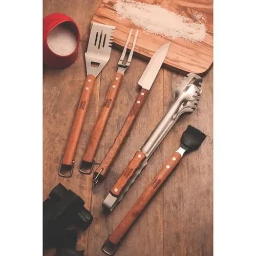 Tenedor trinchante para asado Tramontina Churrasco de acero inoxidable con mango de madera 49.5 cm — imagen 3 de 5