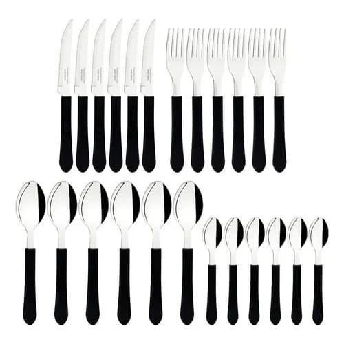 Juego de cubiertos negros con organizador Tramontina Leme 25 piezas — imagen 2 de 5