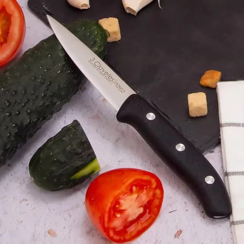 Cuchillo Para Verduras 3 Claveles Domus 9 Cm Acero Inoxidable Negro — imagen 3 de 6