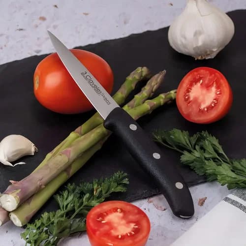 Cuchillo Para Verduras 3 Claveles Domus 9 Cm Acero Inoxidable Negro — imagen 5 de 6