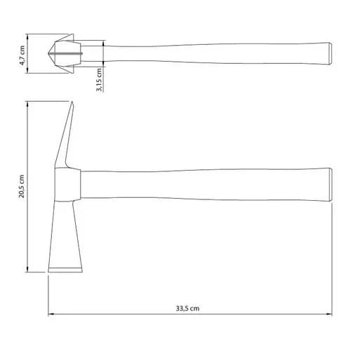 Martillo de albañil de dos cortes Tramontina Master 500 g con mango de madera — imagen 3 de 3