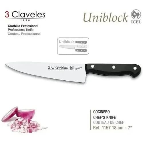 Cuchillo Cocinero 3 Claveles Uniblock Acero Inoxidable 20 Cm — imagen 6 de 6
