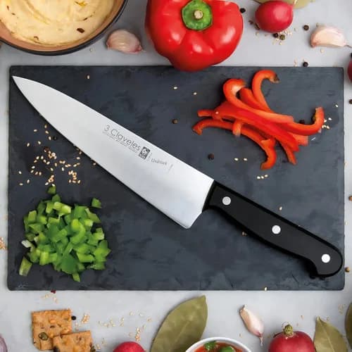 Cuchillo Cocinero 3 Claveles Uniblock Acero Inoxidable 20 Cm — imagen 4 de 6