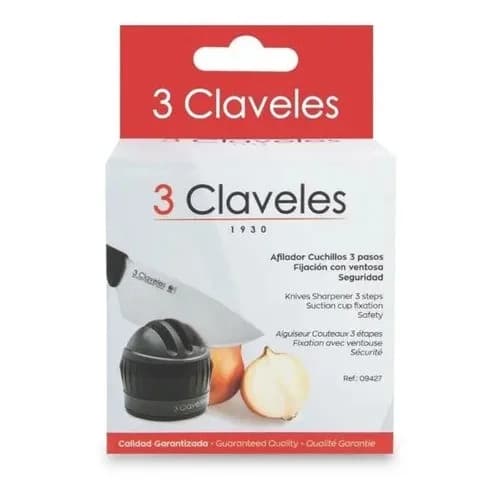 Afilador De Cuchillos 3 Claveles Con Ventosa