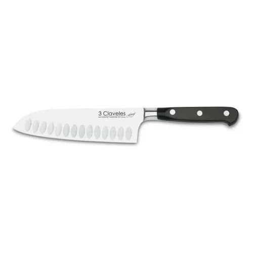 Cuchillo Santoku 3 Claveles Forjado Alveolado 17 Cm Acero — imagen 3 de 5