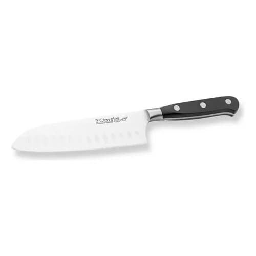 Cuchillo Santoku 3 Claveles Forjado Alveolado 17 Cm Acero — imagen 5 de 5