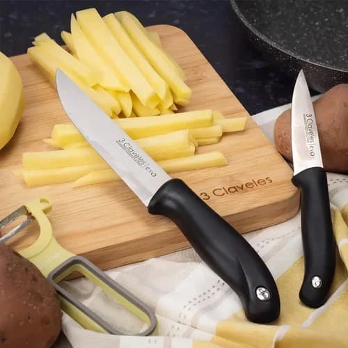 Cuchillo De Cocina 3 Claveles Evo 13,5 Cm Acero Inoxidable Negro — imagen 5 de 8