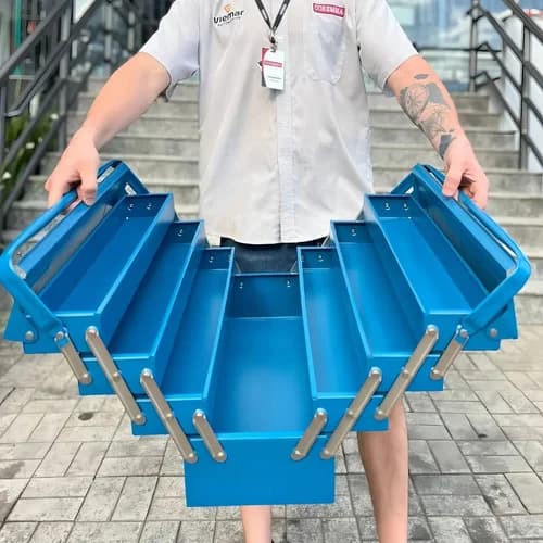 Caja de herramientas metálica Tramontina Master 7 compartimientos azul — imagen 5 de 8