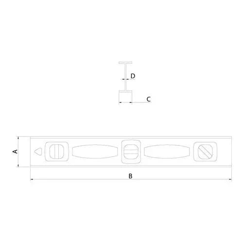 Nivel de aluminio Tramontina Master 450 mm tres burbujas — imagen 2 de 2