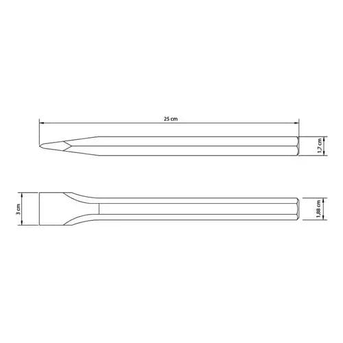 Cincel plano de vástago hexagonal Tramontina Master 10 pulgadas 250 mm — imagen 3 de 3