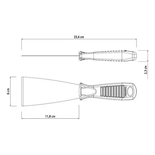 Espátula rígida de acero carbono Tramontina 6 cm con mango de polipropileno — imagen 3 de 4