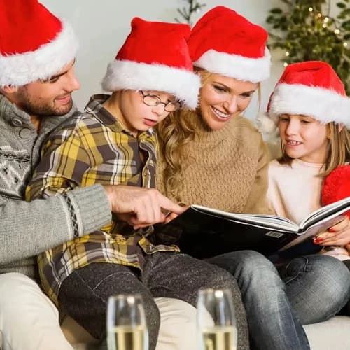 Gorro De Navidad Papá Noel Terciopelo Y Felpa Rojo Y Blanco — imagen 4 de 6