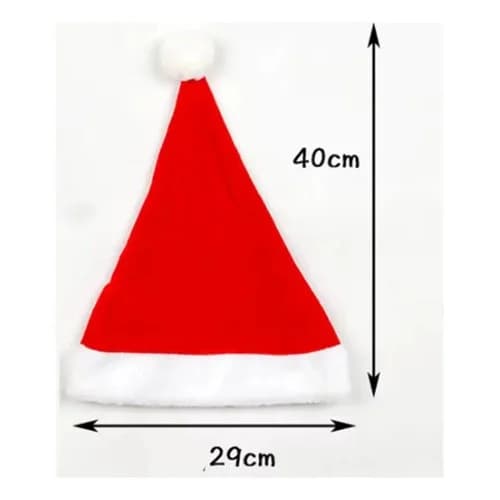 Gorro De Navidad Papá Noel Terciopelo Y Felpa Rojo Y Blanco — imagen 6 de 6