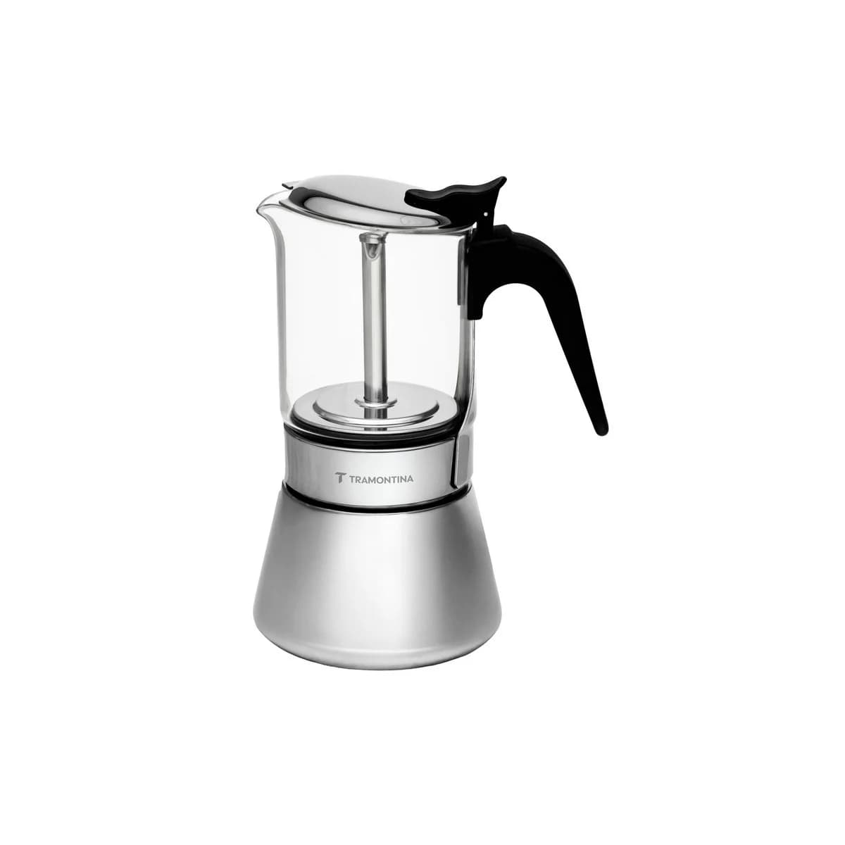 Cafetera italiana Tramontina Chá e Café de acero inoxidable y vidrio 300 ml para inducción