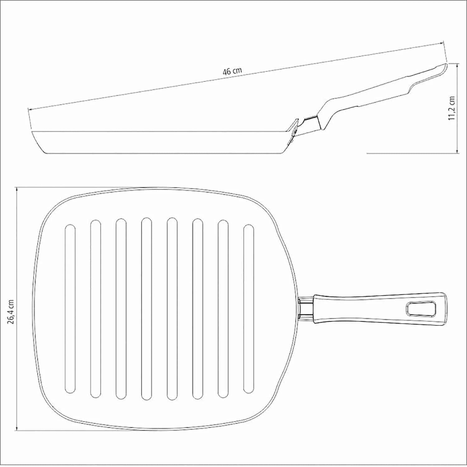 Sarten Bifera Bistequera Tramontina Antiadherente 24 Cm — imagen 2 de 3