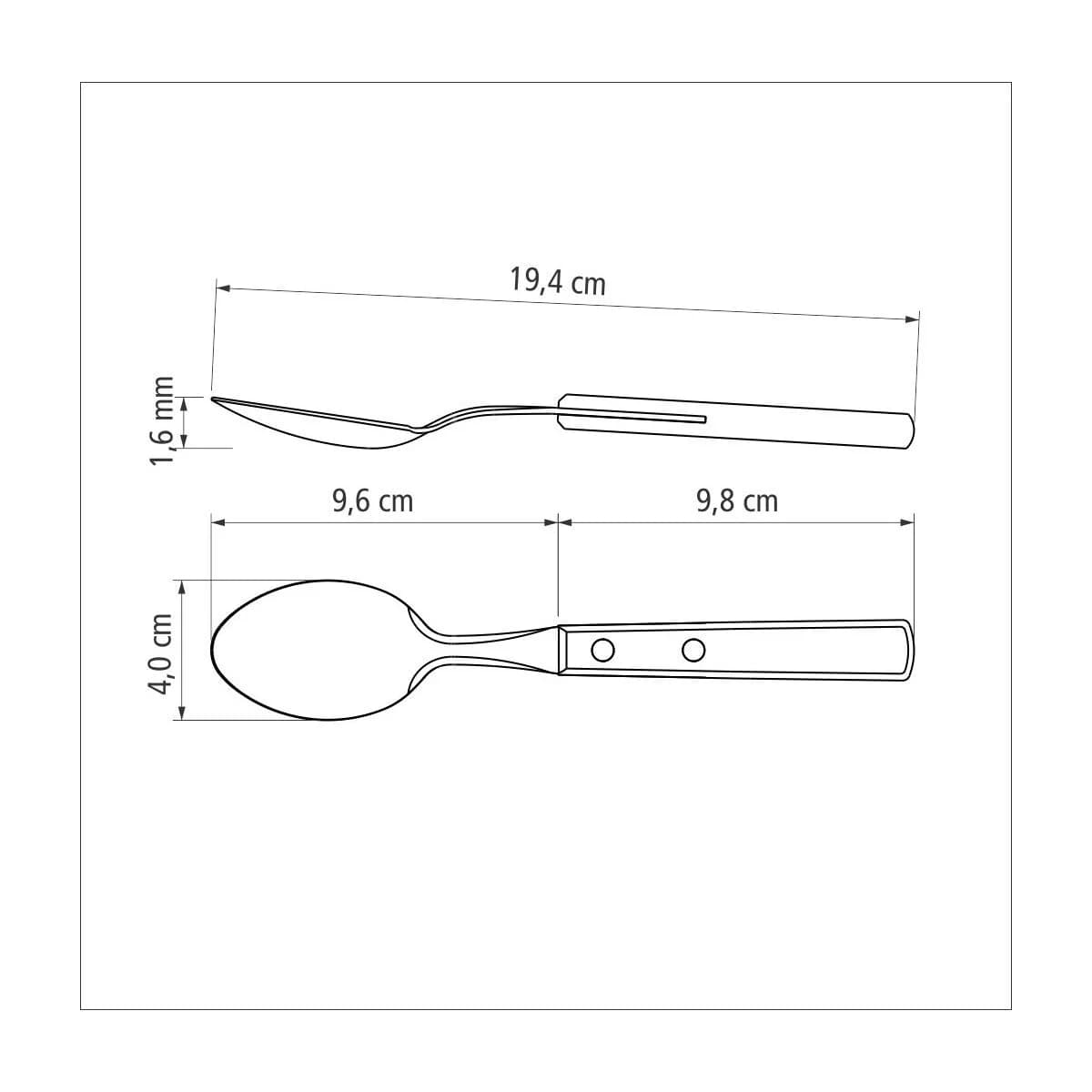 Cuchara De Mesa Tramontina Polywood Acero Inox X6 Unid — imagen 4 de 4