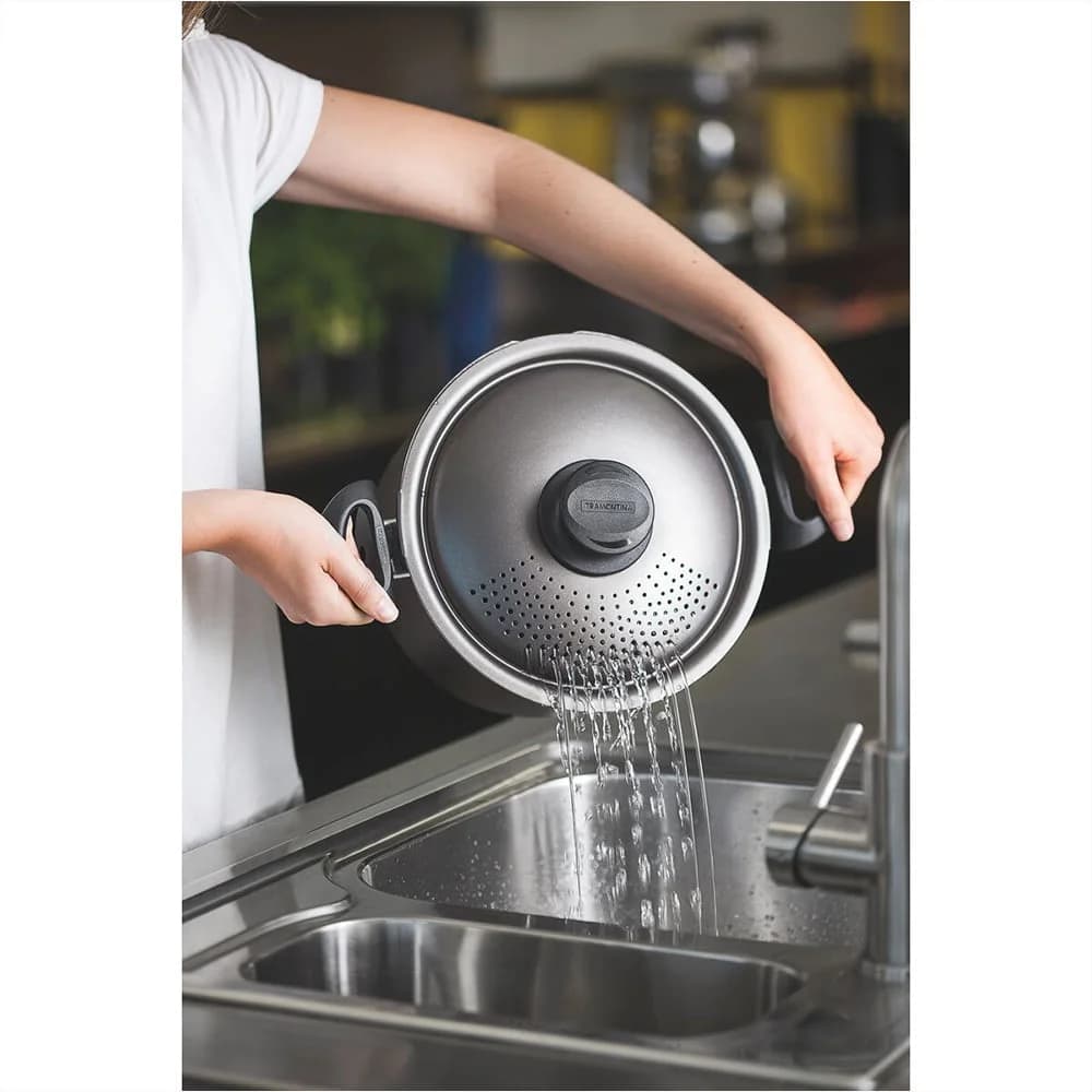 Olla Tramontina Pasta Spaghetti 24 Cm 7.50 Litros Teflon — imagen 4 de 6