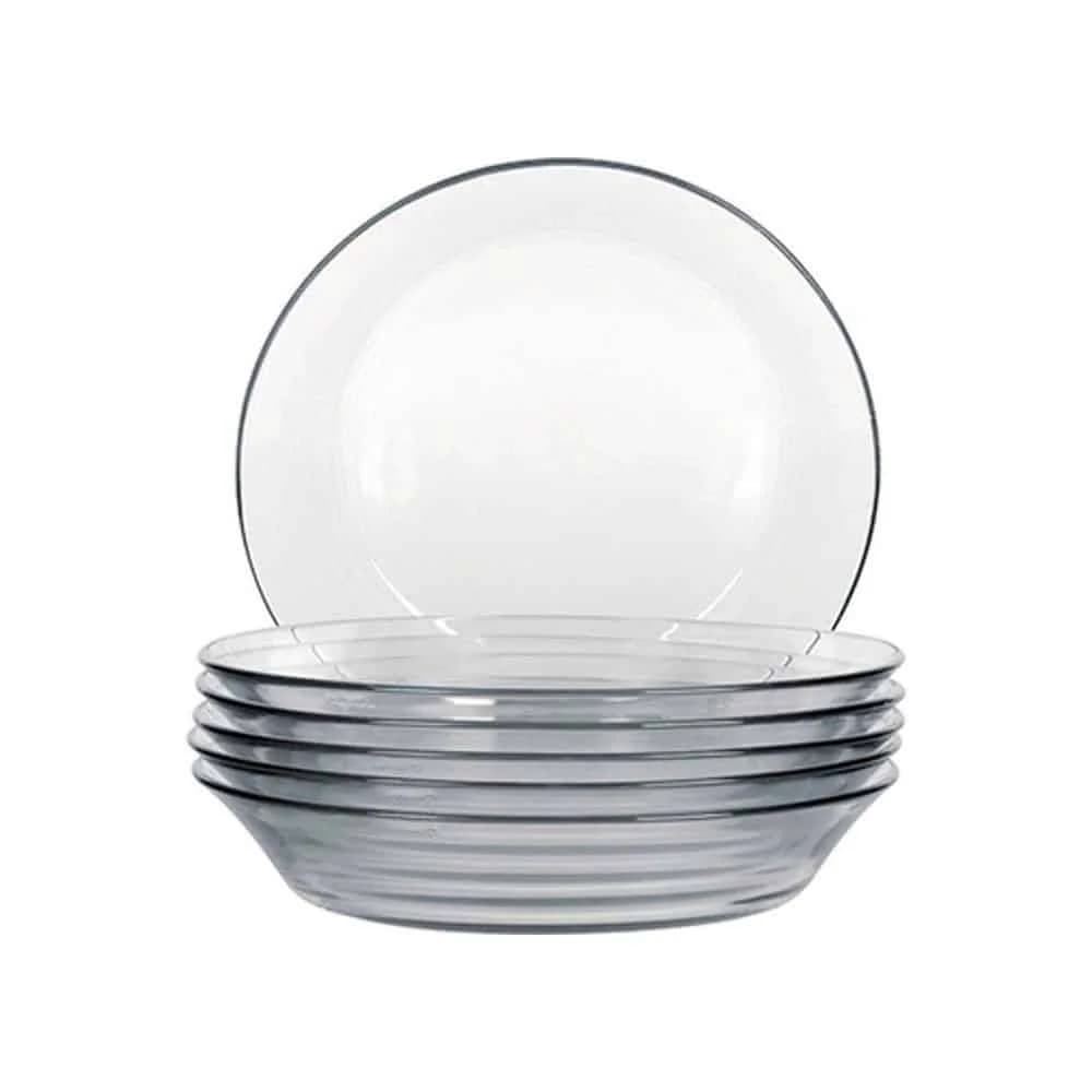 Plato Hondo Duralex 22 Cm Incoloro X6 Unid.