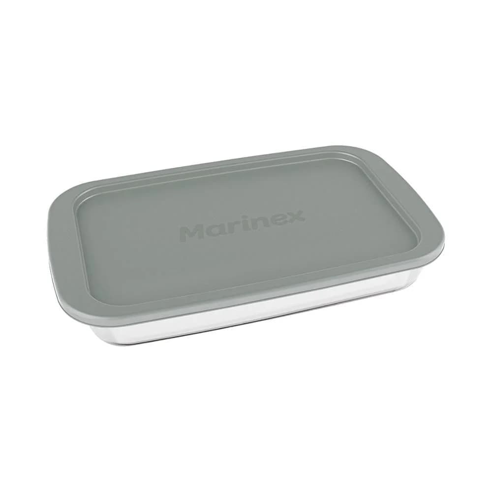 Asadera Vidrio Rectangular Marinex Con Tapa 1600 Ml — imagen 2 de 3