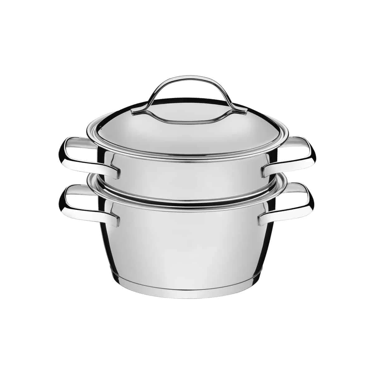 Olla con vaporera y tapa Tramontina Allegra de acero inoxidable triple fondo para inducción 16 cm — imagen 1 de 4