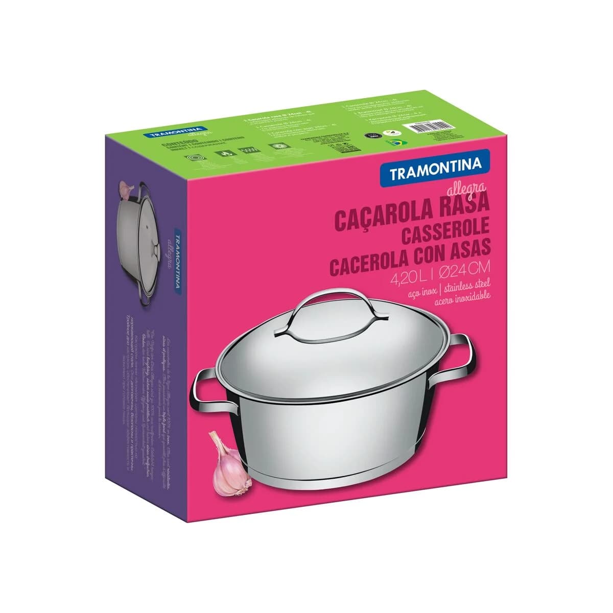 Olla Induccion Tramontina 24 Cm 4.2 Litros Allegra — imagen 2 de 3