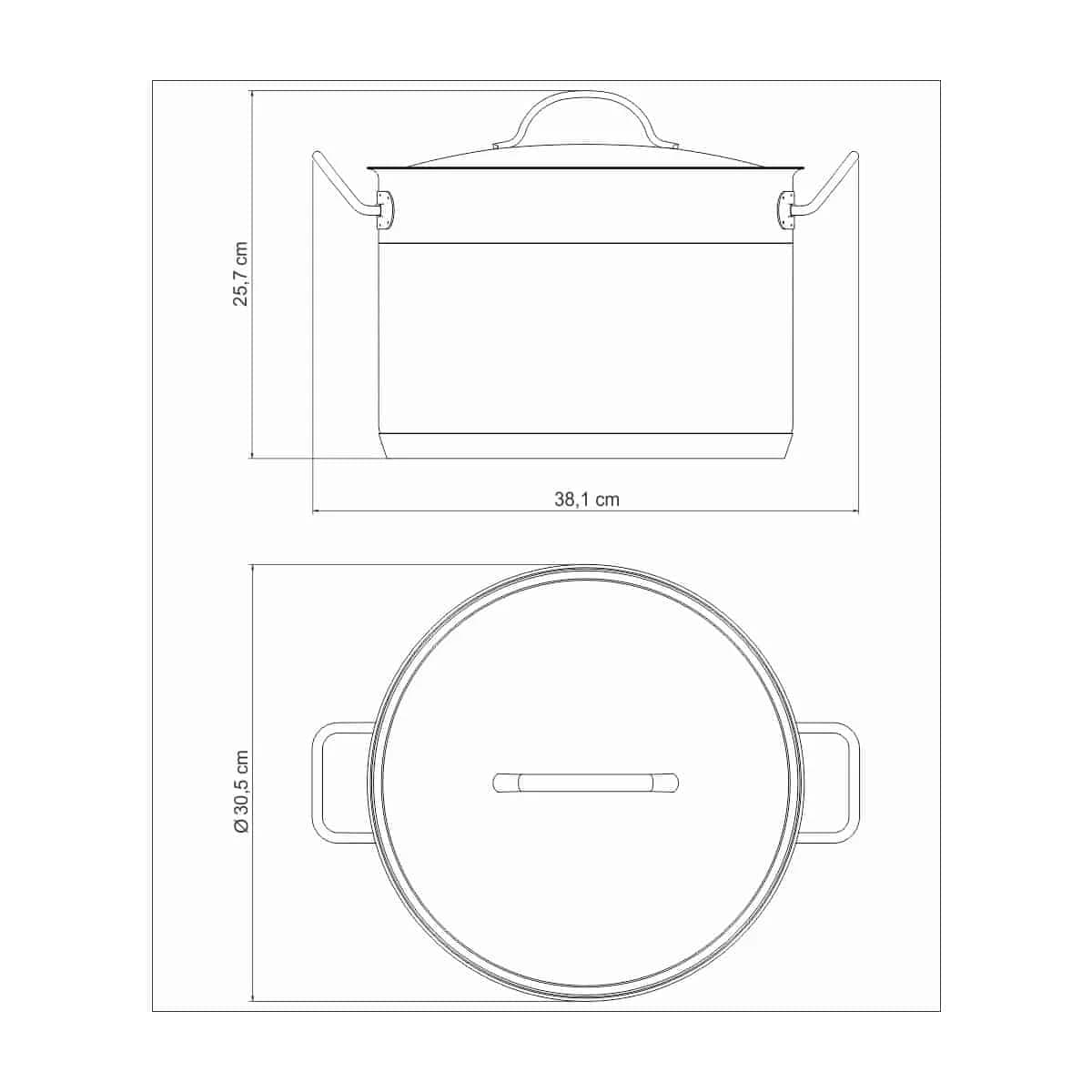 Olla Induccion Tramontina 12 Litros 28 Cm Profesional — imagen 3 de 5