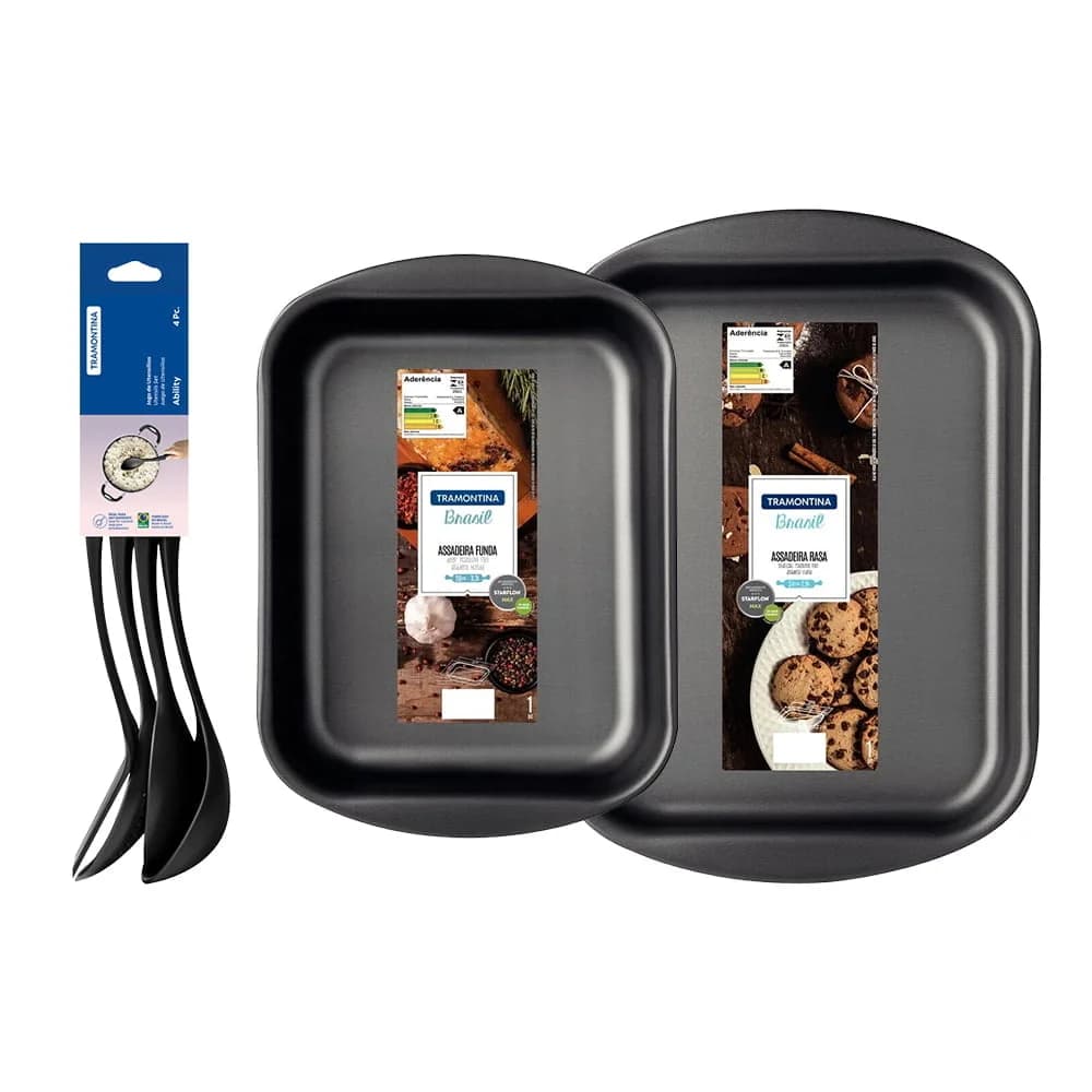 Combo Tramontina Brasil y Ability 6 piezas con utensilios negros — imagen 1 de 1