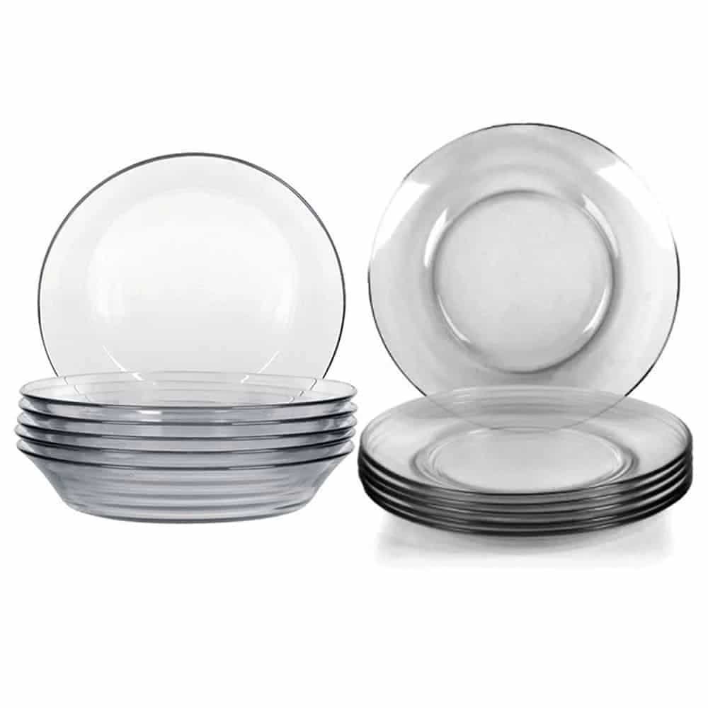 Juego De Platos Duralex Astral Vajilla 12 Piezas Hondo Llano