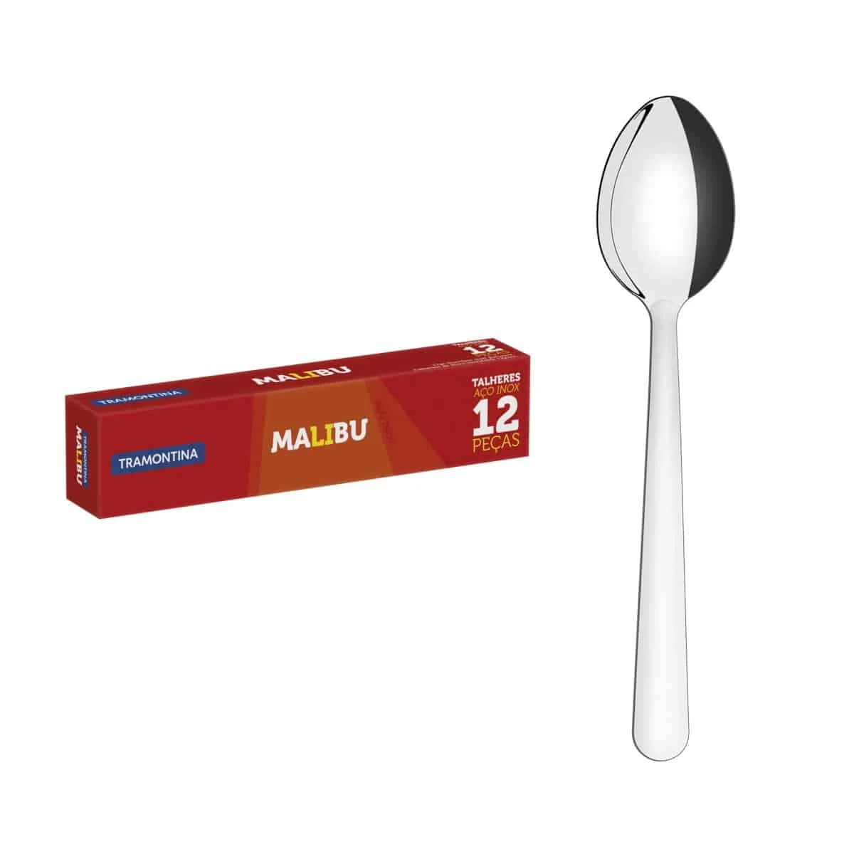 Cucharas de mesa Tramontina Malibu de acero inoxidable pack de 12 unidades — imagen 2 de 5