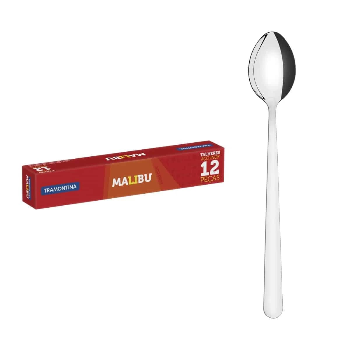 Cucharas para refresco Tramontina Malibu de acero inoxidable pack de 12 unidades — imagen 2 de 4