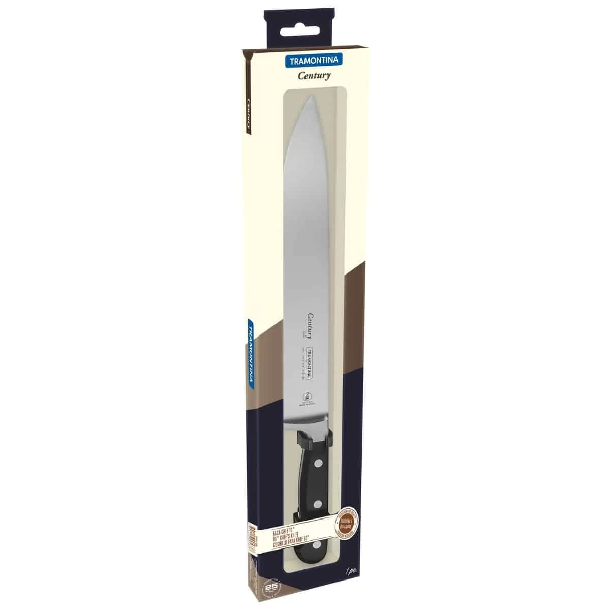 Cuchillo chef Tramontina Century de acero inoxidable forjado 10 pulgadas — imagen 2 de 4