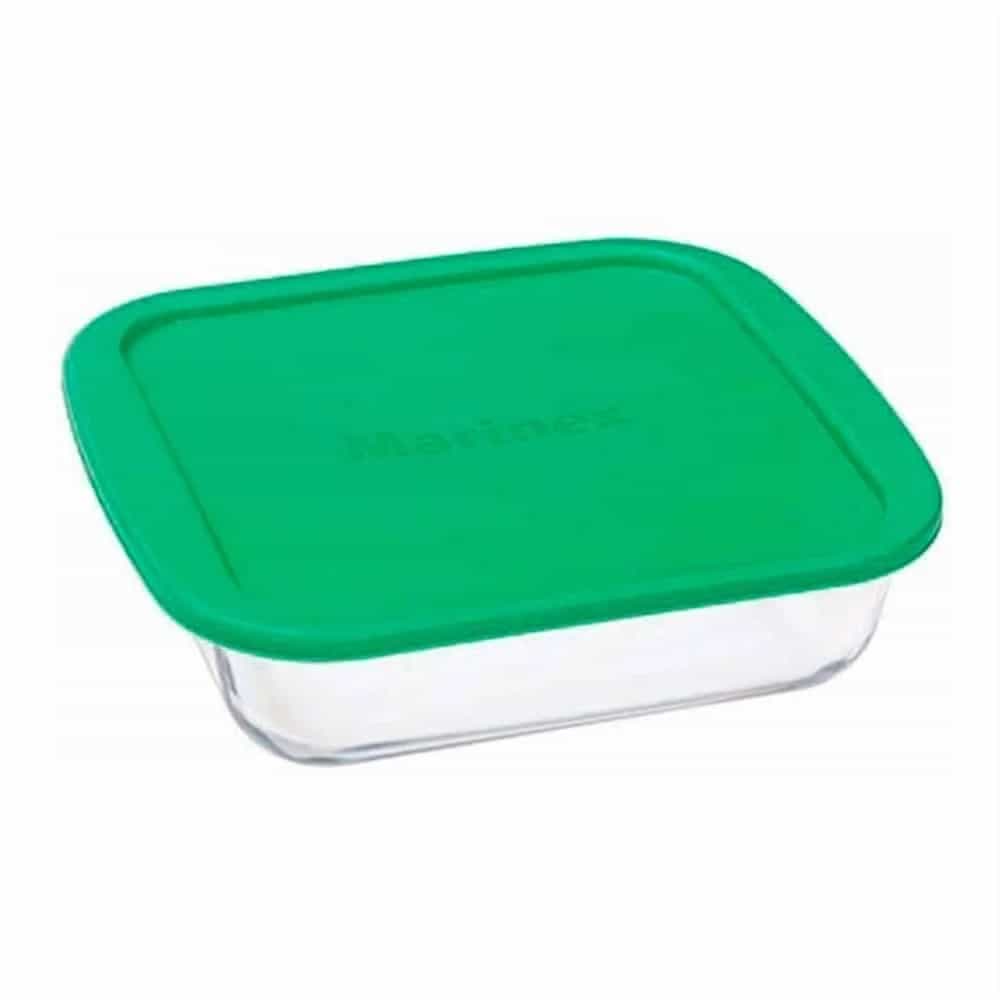 Asadera Vidrio Cuadrada Con Tapa Marinex 1800 Ml