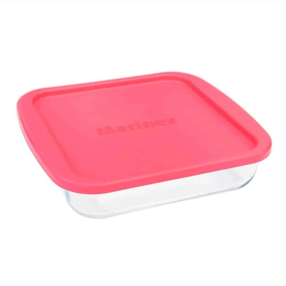 Asadera Vidrio Cuadrada Con Tapa Marinex 1800 Ml — imagen 2 de 3