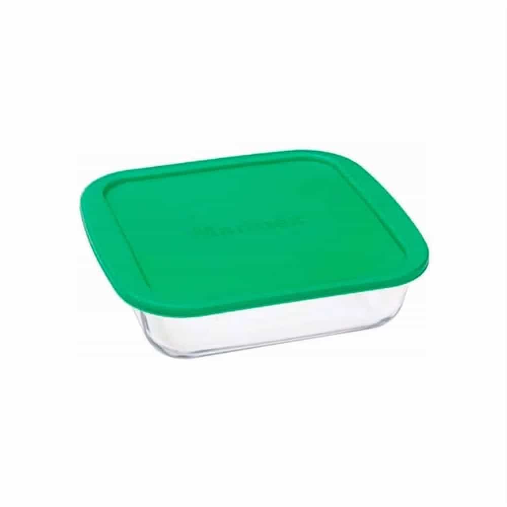 Asadera Vidrio Cuadrada Con Tapa Marinex 1100 Ml