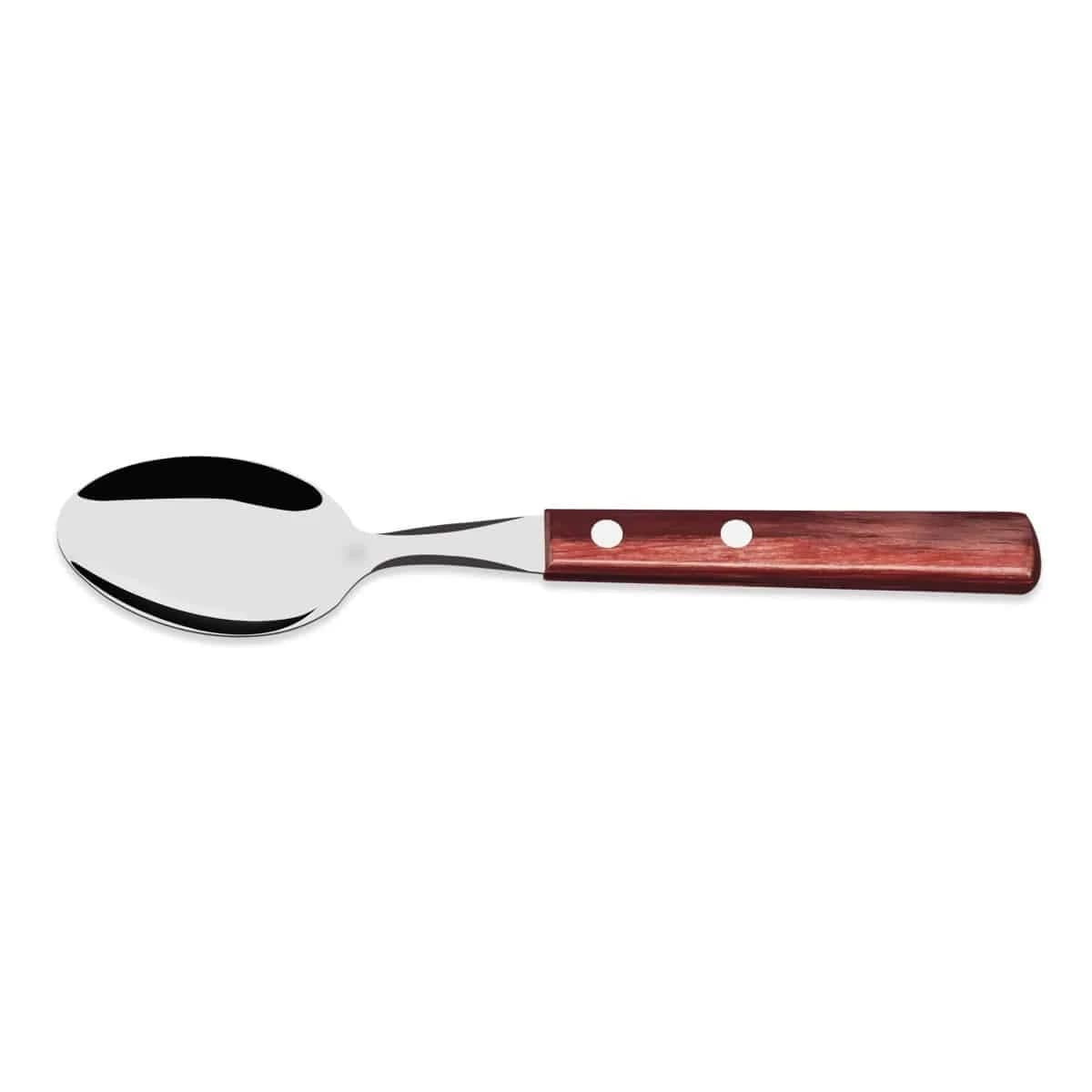 Cuchara para postre Tramontina Polywood de acero inoxidable rojo — imagen 1 de 1