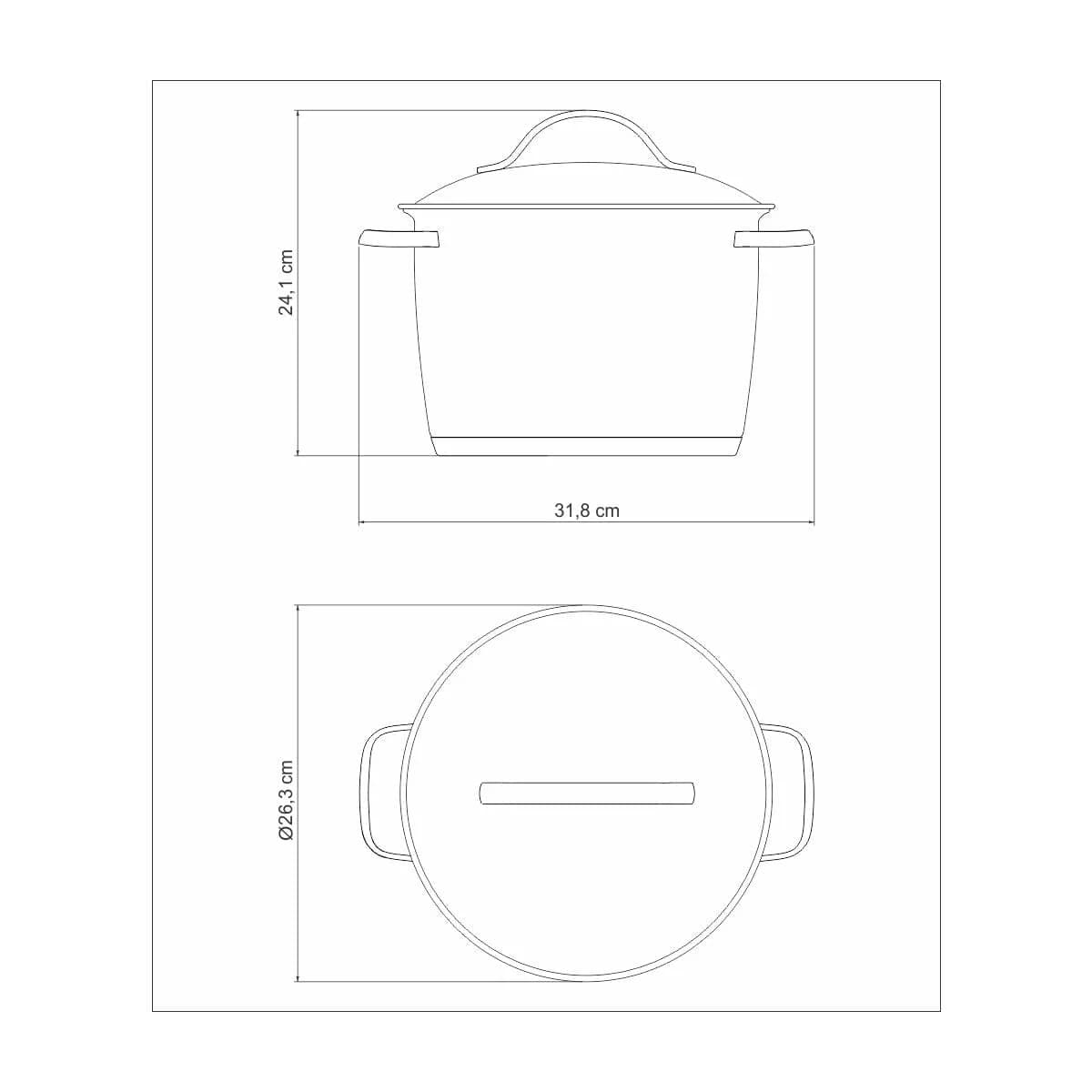 Olla Induccion Tramontina 24 Cm 7,50 Litros Allegra — imagen 3 de 5