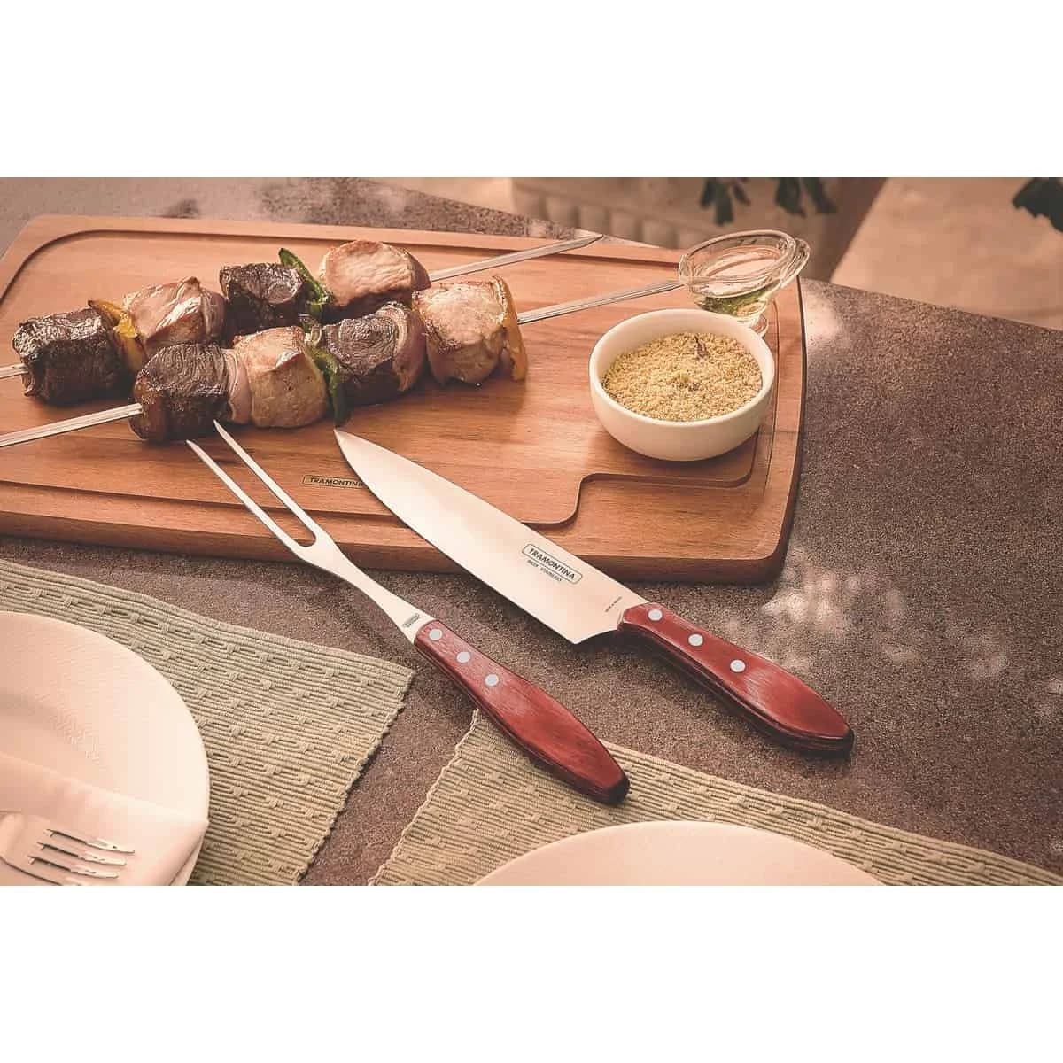 Cuchillo para carne Tramontina Polywood de acero inoxidable 8 pulgadas rojo — imagen 3 de 5