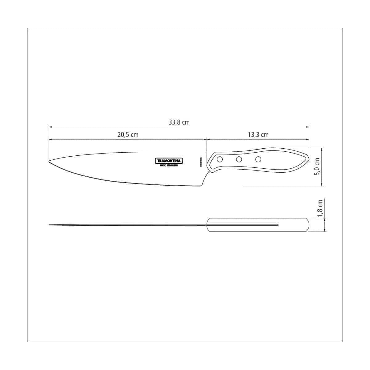 Cuchillo para carne Tramontina Polywood de acero inoxidable 8 pulgadas rojo — imagen 5 de 5