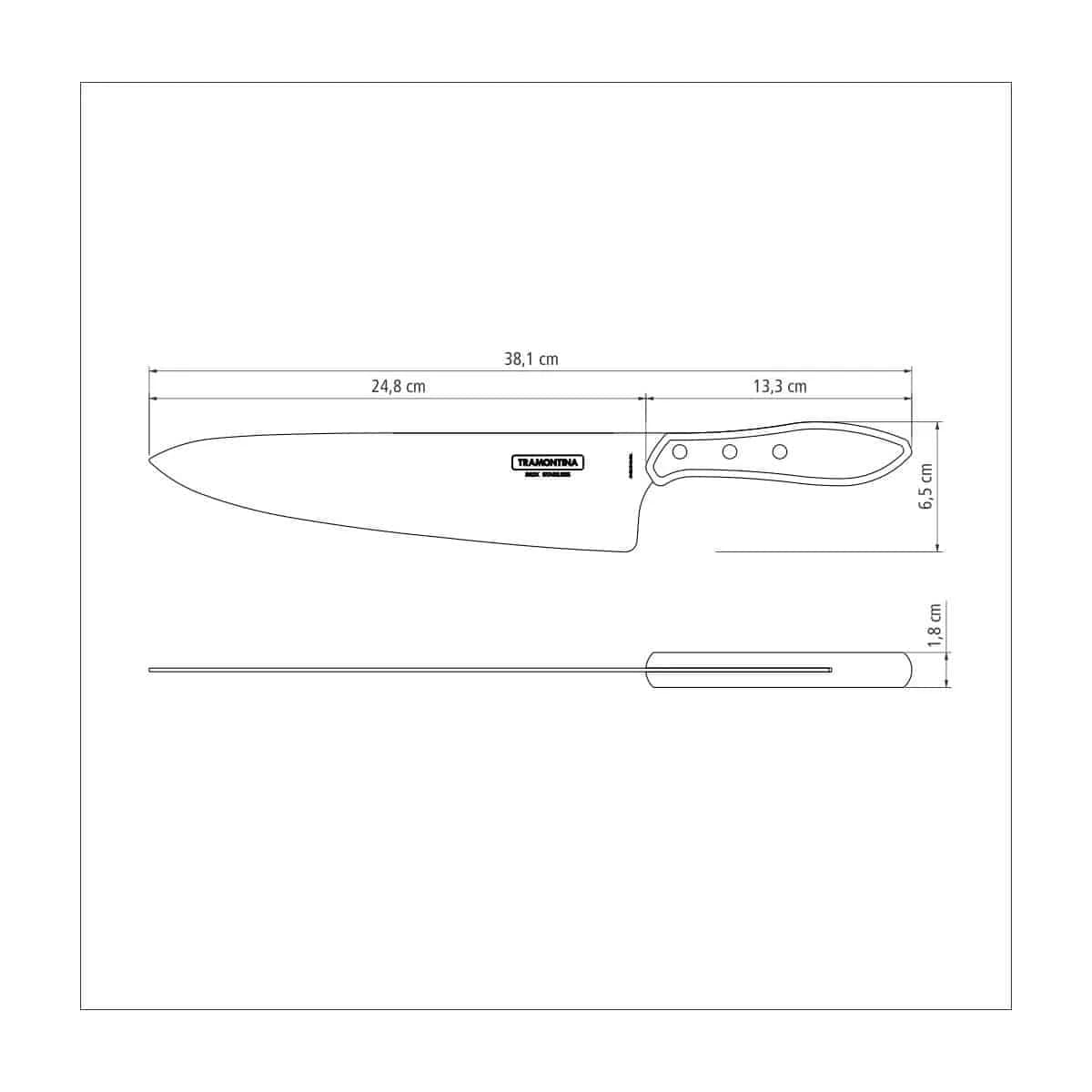 Cuchillo para carne Tramontina Polywood de acero inoxidable 10 pulgadas rojo — imagen 3 de 3