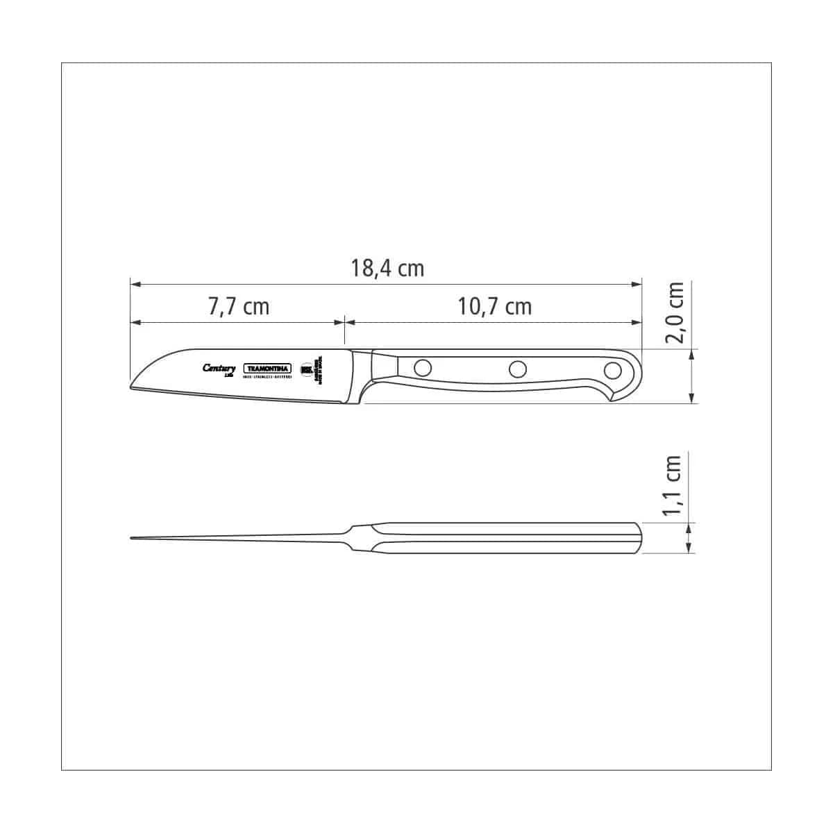 Cuchillo para verduras y frutas Tramontina Century de acero inoxidable forjado 3 pulgadas — imagen 4 de 4