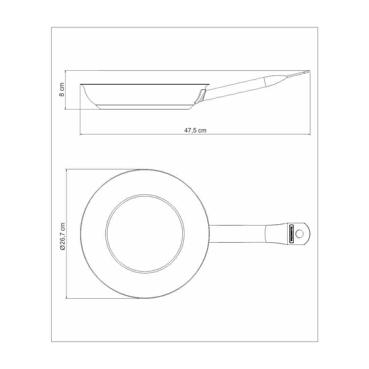 Sarten Induccion Tramontina 26 Cm Profesional — imagen 4 de 5