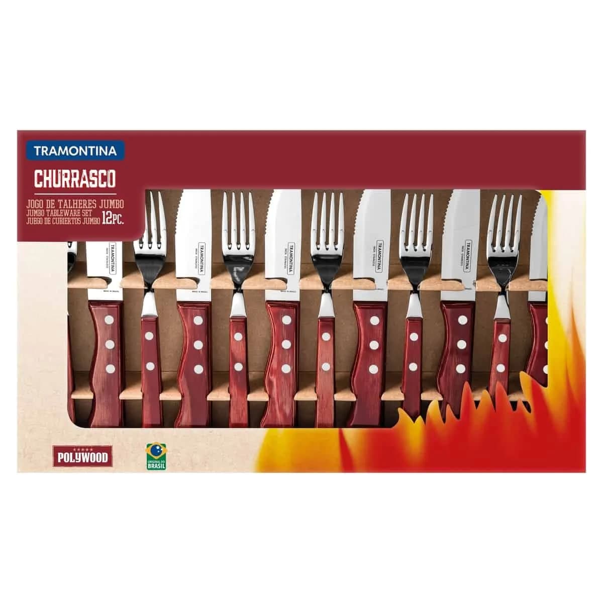 Juego Cubiertos Jumbo Tramontina 12 Piezas Polywood — imagen 2 de 5