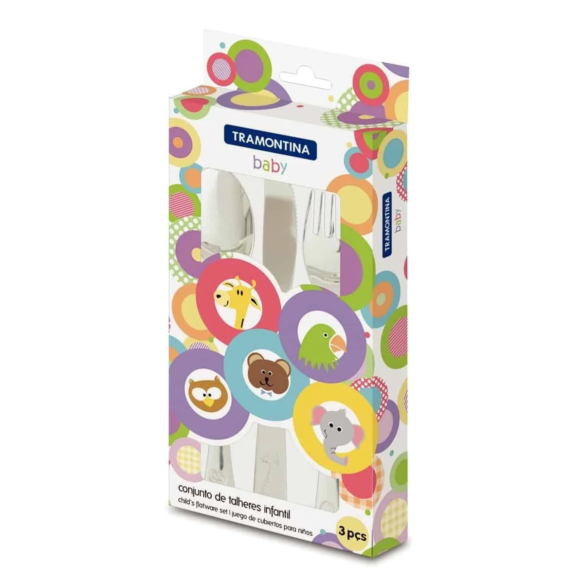 Juego de cubiertos infantiles Tramontina Baby Friends de acero inoxidable 3 piezas — imagen 2 de 2