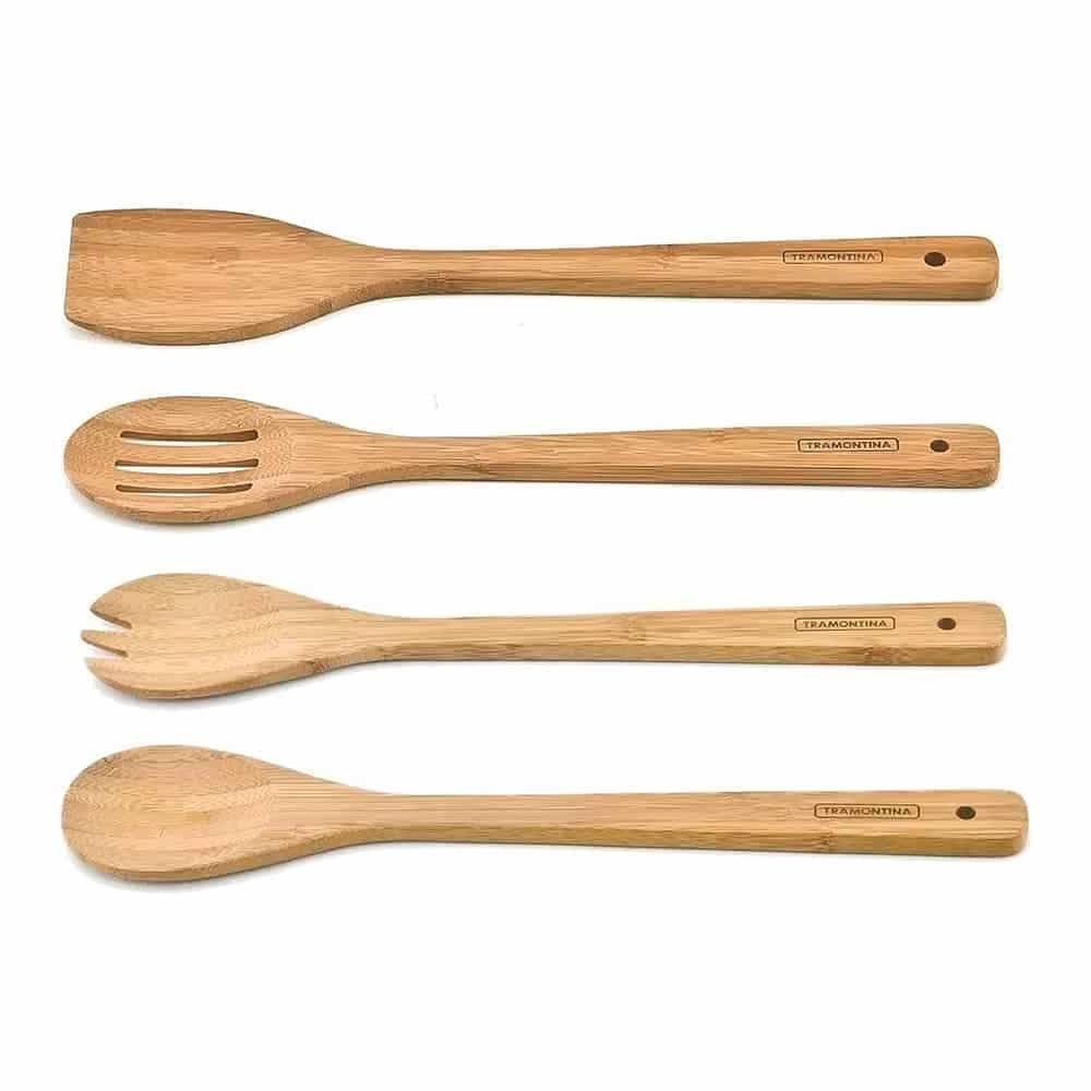 Juego de utensilios de bambú Tramontina Bamboo 4 piezas
