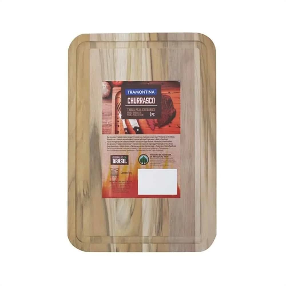 Tabla rectangular de madera teca Tramontina Churrasco 34 x 23 cm — imagen 1 de 1